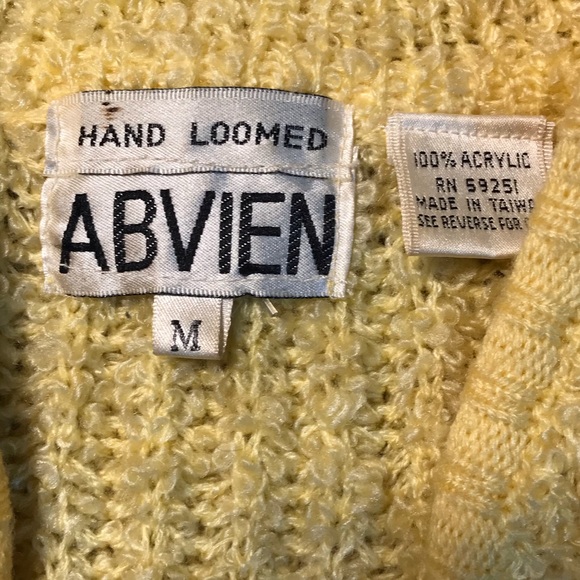 Vintage 1970’s Yellow Open Knit Cardigan Jacket - Picture 5 of 9